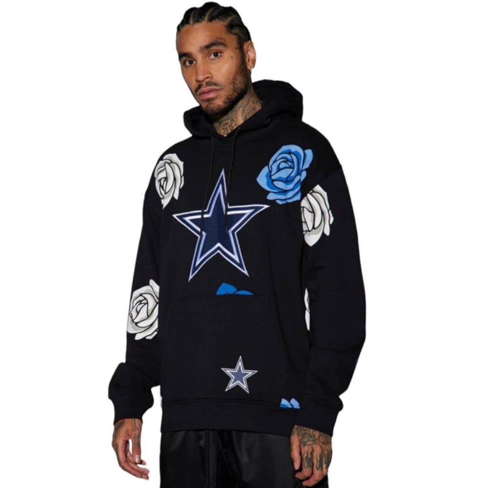 Ultra Game Dallas Cowboys Floral Hoodie Sweater Black Men's